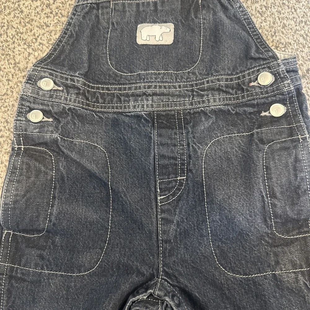 Gymboree Jean Denim‎ Overalls With Polar Bear Patch 12-18 Months